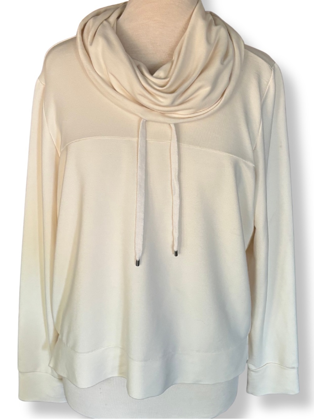Lauren Ralph Lauren Cream Cowl Neck Pullover Top Long Sleeve Women’s Large